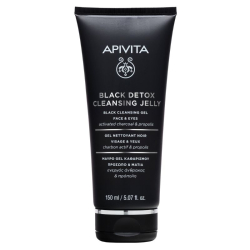 APIVITA BLACK DÉTOX GEL NETTOYANT VISAGE ET YEUX 150ML