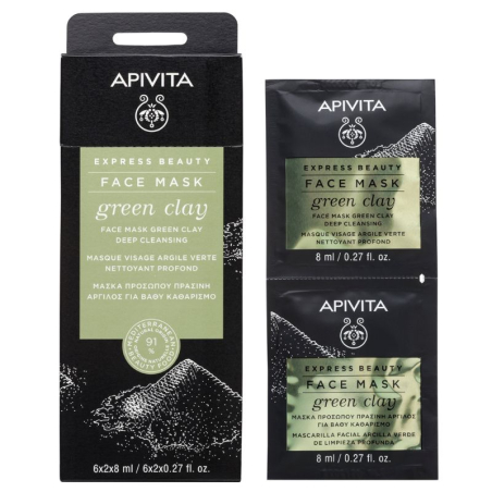 APIVITA EXPRESS BEAUTY MASQUE VISAGE NETTOYANT PROFOND À L'ARGILE VERTE