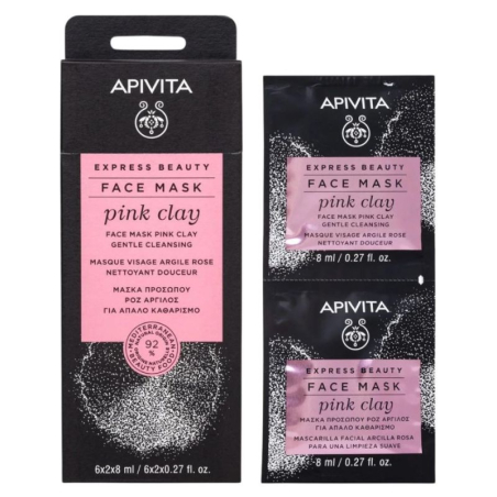 APIVITA EXPRESS BEAUTY MASQUE VISAGE NETTOYANT DOUX À L'ARGILE ROSE