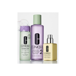 CLINIQUE KIT SAVON LIQUIDE 60ML+EXFOLIANT 30ML+ EMULSION HYDRATANTE 30ML