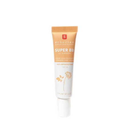 ERBORIAN SUPER BB CRÈME SOIN COUVRANTE AU GINSENG ANTI-IMPERFECTIONS SPF20 DORÉ 15ML