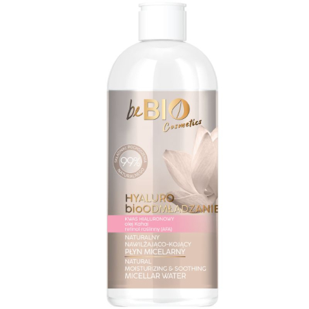 BEBIO EAU MICELLAIRE NATURELLE HYDRATANTE ET APAISANTE HYALURO BIOREJUVENATION 400ML