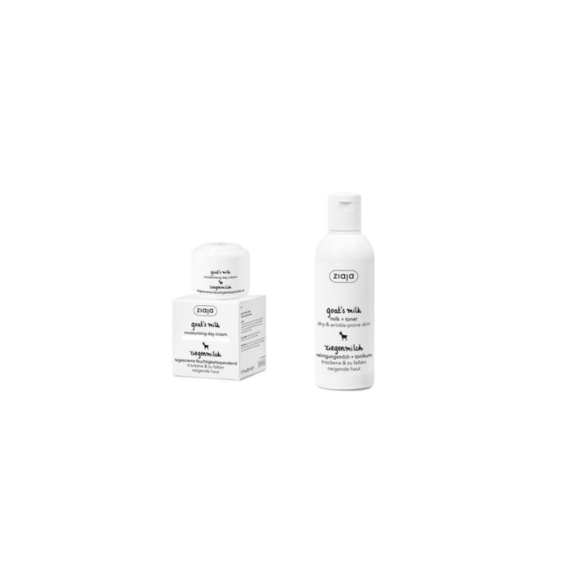 ZIAJA COFFRET GOAT'S MILK DAY CREAM+ GOAT'S MILK MILK+TONER
