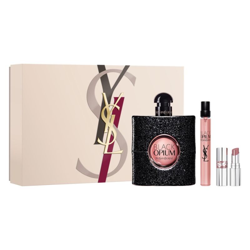 YSL COFFRET BLACK OPIUM EDP 90ML+ TRAVEL SIZE 10ML+MINI RAL N° 44