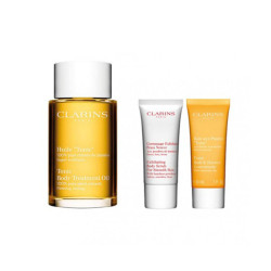 CLARINS COFFRET SPA HOME (HUILE TONIC PV + GOMMAGE EXFOLIANT 30ML + BAIN TONIC 30ML)