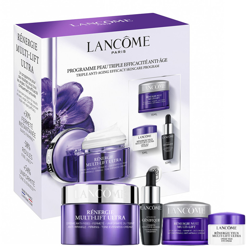 LANCOME COFFRET RENERGIE MULTI LIFT ULTRA 50ML+SERUM GENIFIQUE 10ML+NUIT RML ULTRA 15ML+YEUX RML ULTRA 5ML