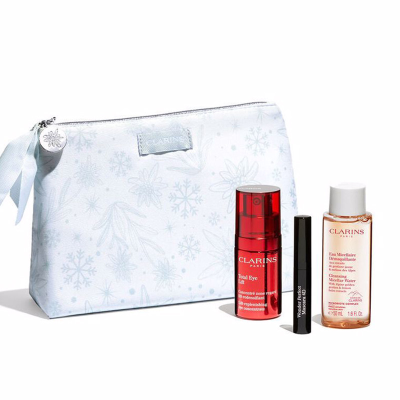 CLARINS COFFRET TOTAL EYE LIFT EAU MICELLAIRE +MINI MASCARA