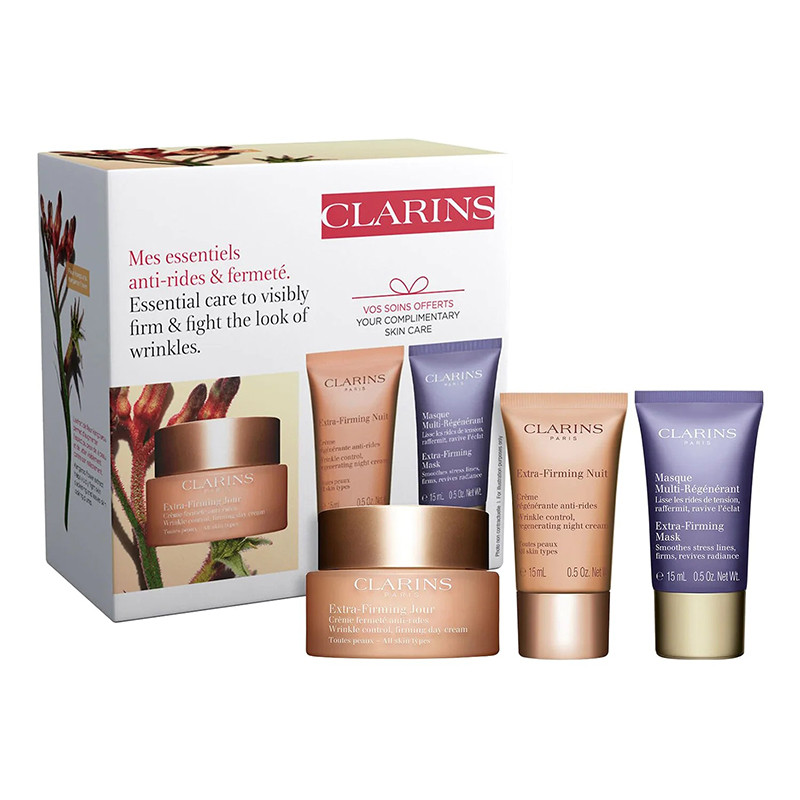 CLARINS COFFRET CREME EXTRA JOUR 50ML+MIN EF NUIT 15ML+ MIN EF MASK 15ML  0322