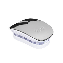 IKOO BROSSE CHEVEUX POCKET WHITE OYSTER METALLIC